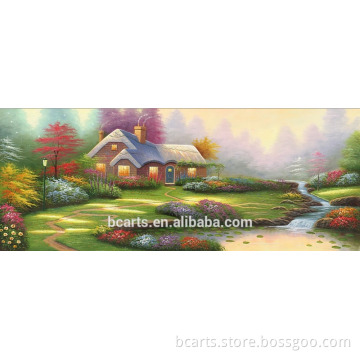 New amazing village scenery wall art painting on canvas